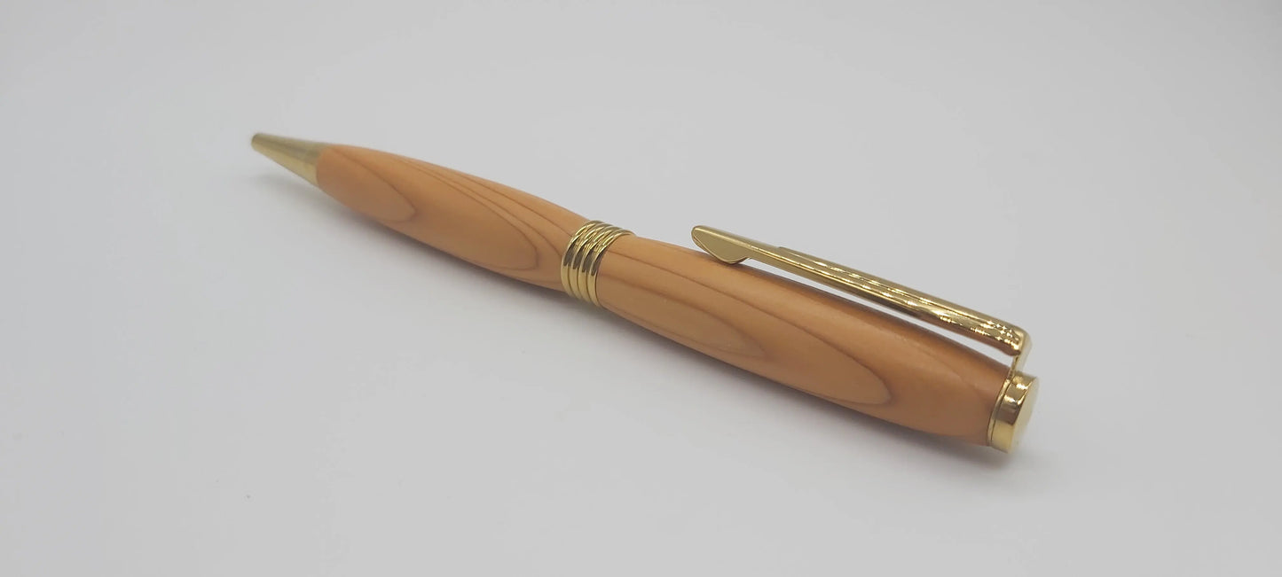 Dartmoor Elm ballpoint pen - Gold DevonPens