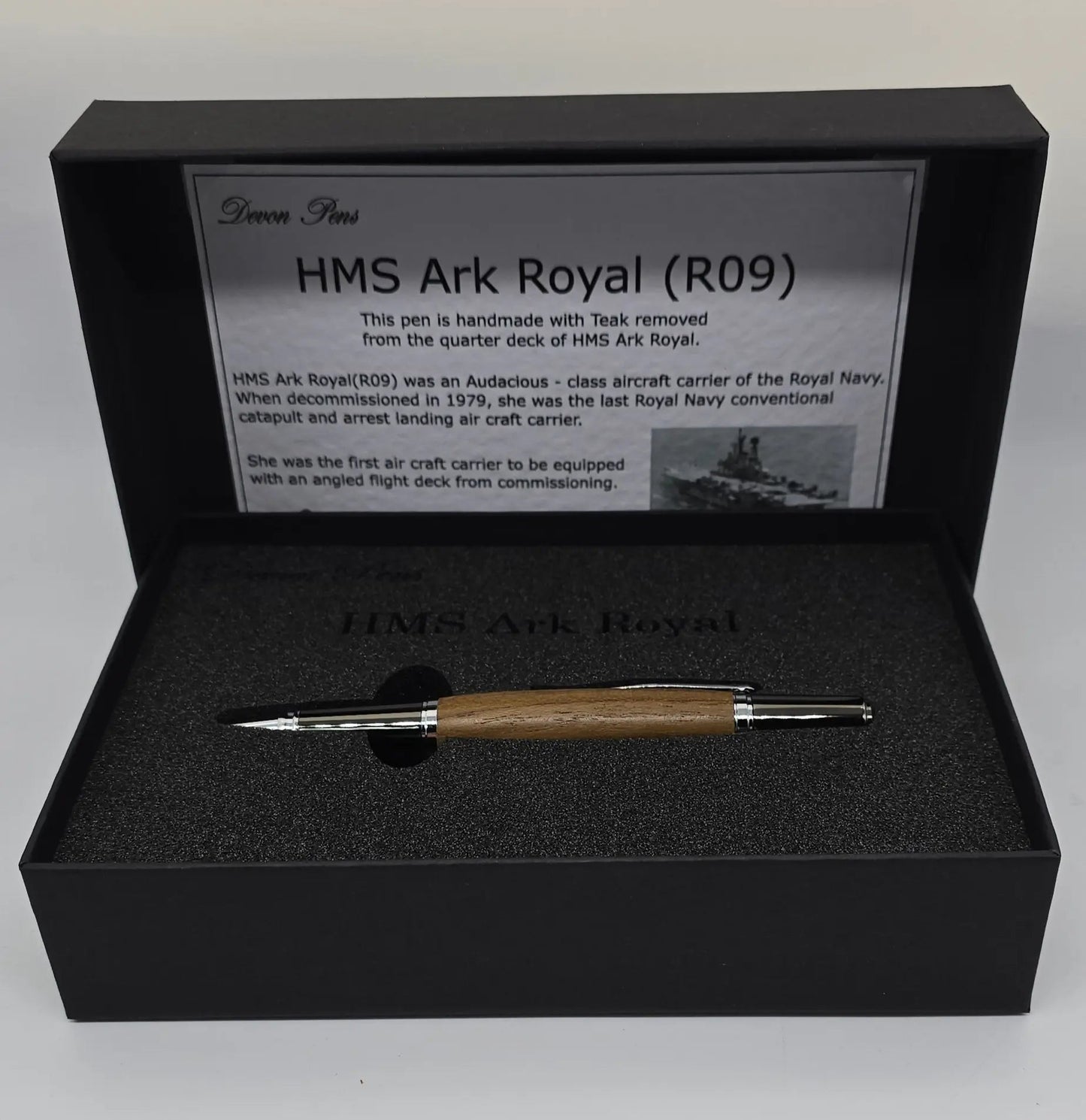 HMS Ark Royal ballpoint pen - Chrome/Gunmetal