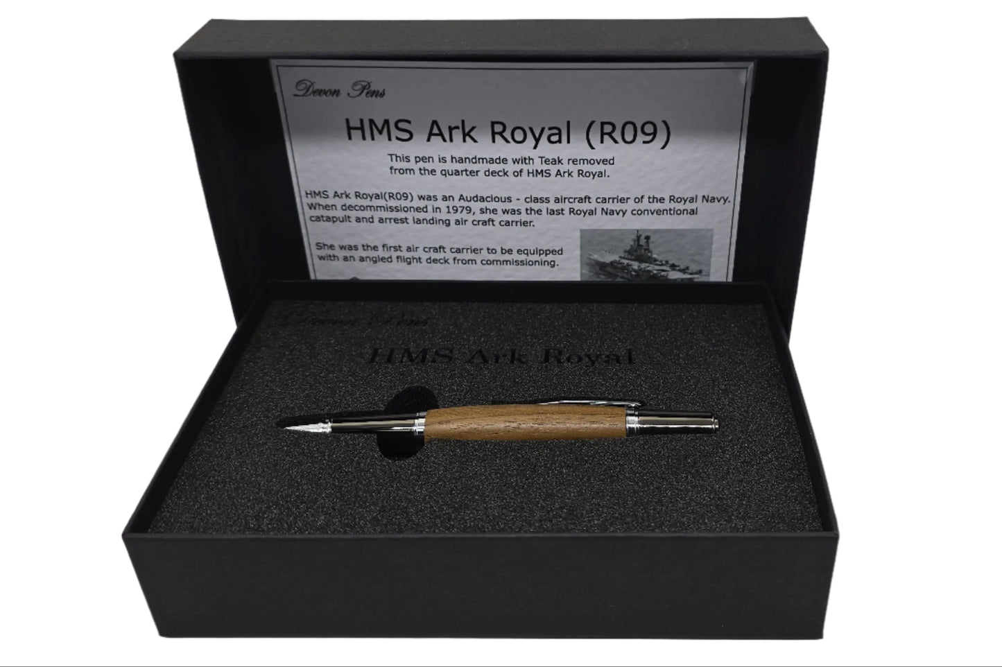 HMS Ark Royal ballpoint pen - Chrome/Gunmetal