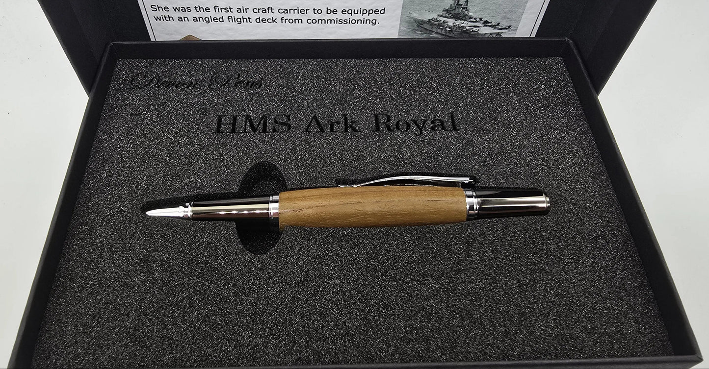 HMS Ark Royal ballpoint pen - Chrome/Gunmetal