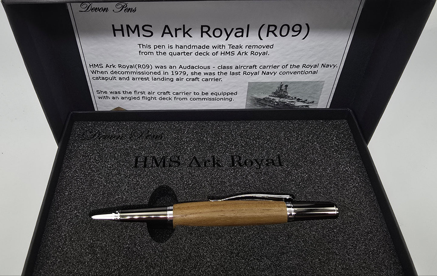 HMS Ark Royal ballpoint pen - Chrome/Gunmetal