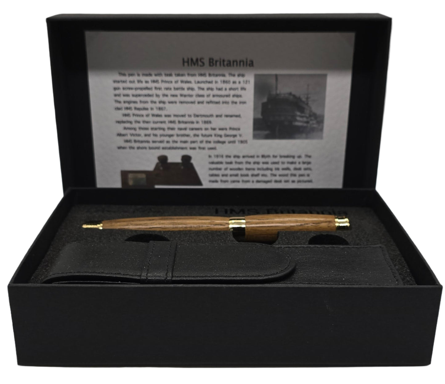 HMS Britannia Teak Fountain pen set - Graduation gift idea