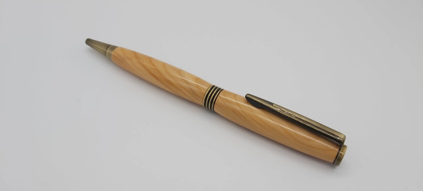 Ballpoint pen in Yew from Thomas Hardy's House Max gate DevonPens