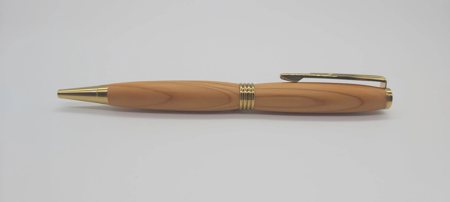 Dartmoor Elm ballpoint pen - Gold DevonPens