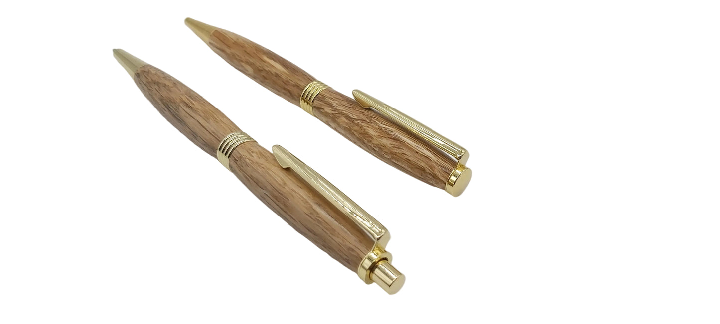 Pen & pencil set in Holm Oak from Thomas Hardy's House, Max gate - DevonPens
