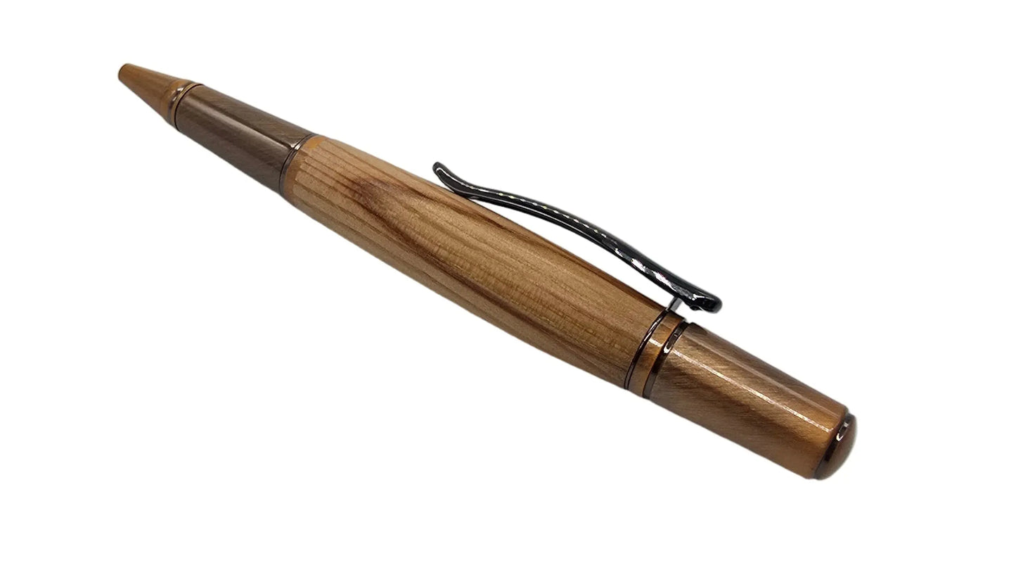 Wooden pen made from a Spitfire propeller with antique copper metal fittings