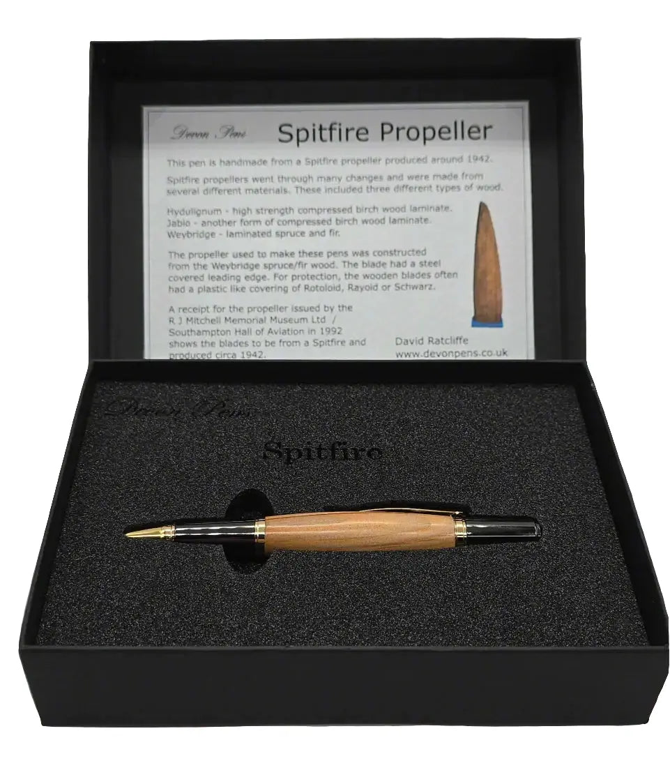 Spitfire propeller - ballpoint pen with Gunmetal/gold fittings