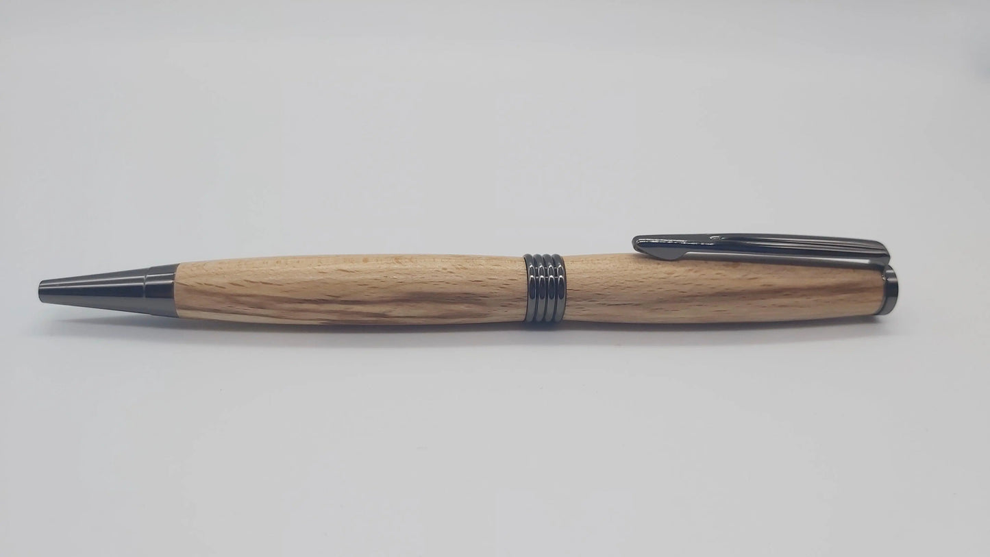 Ballpoint pen in Spalted Beech from Cotehele House, Cornwall. DevonPens