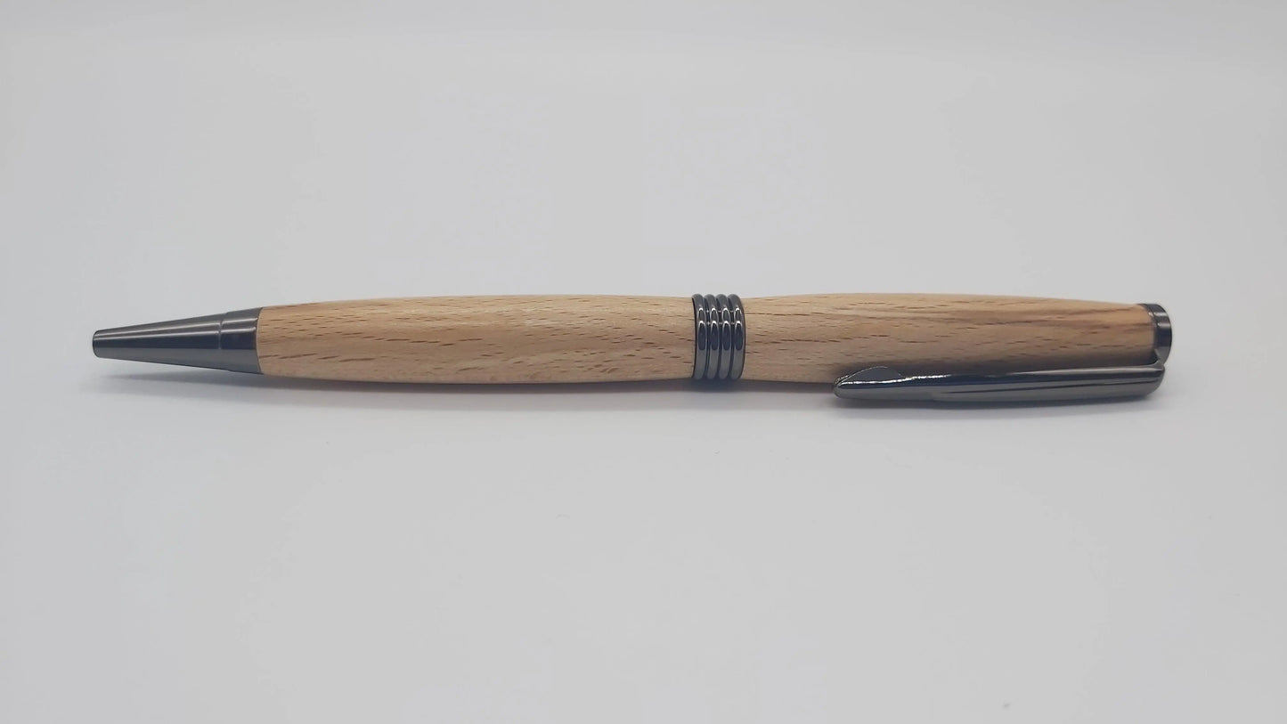 Ballpoint pen in Spalted Beech from Cotehele House, Cornwall. DevonPens