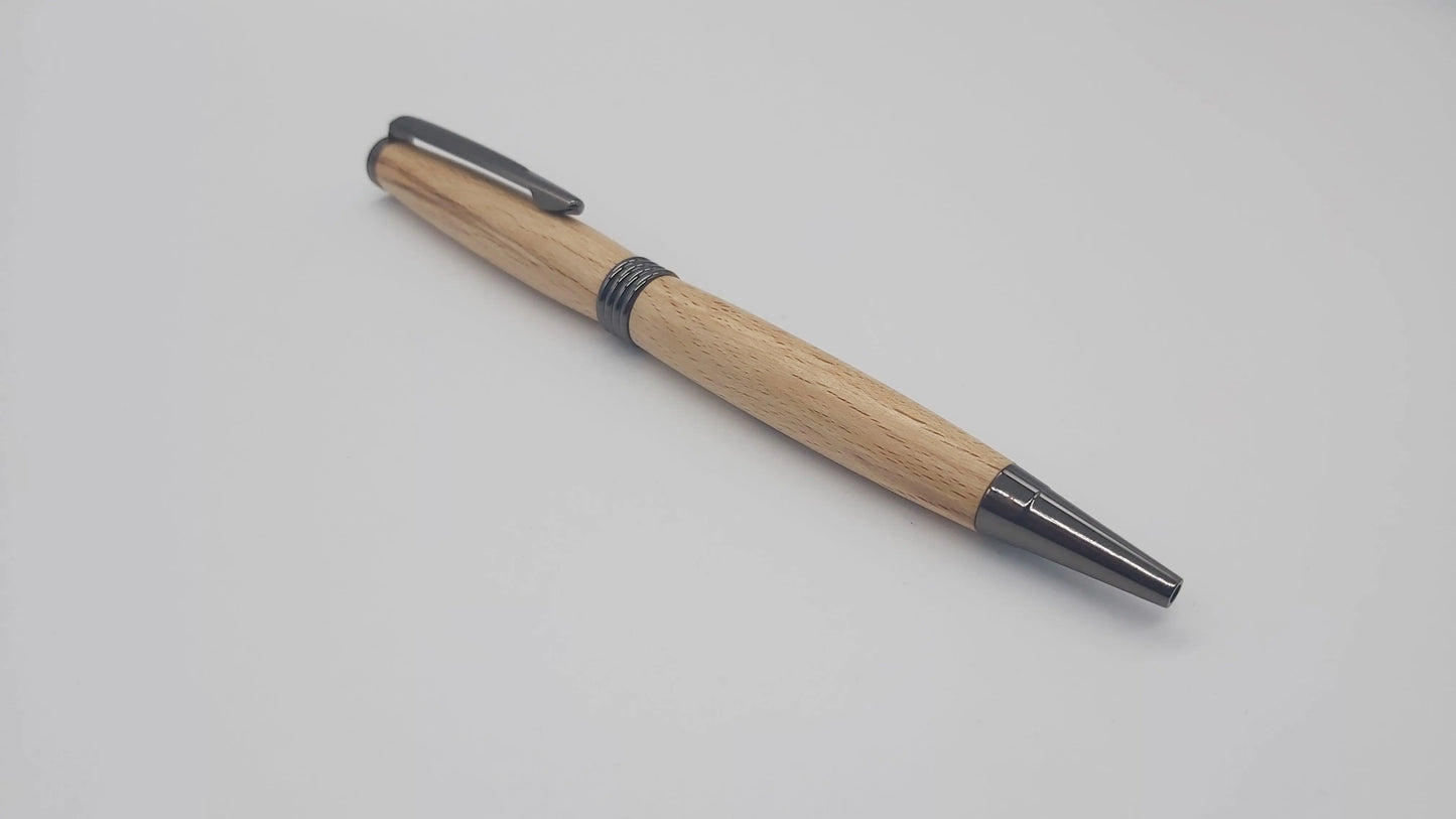 Ballpoint pen in Spalted Beech from Cotehele House, Cornwall. DevonPens