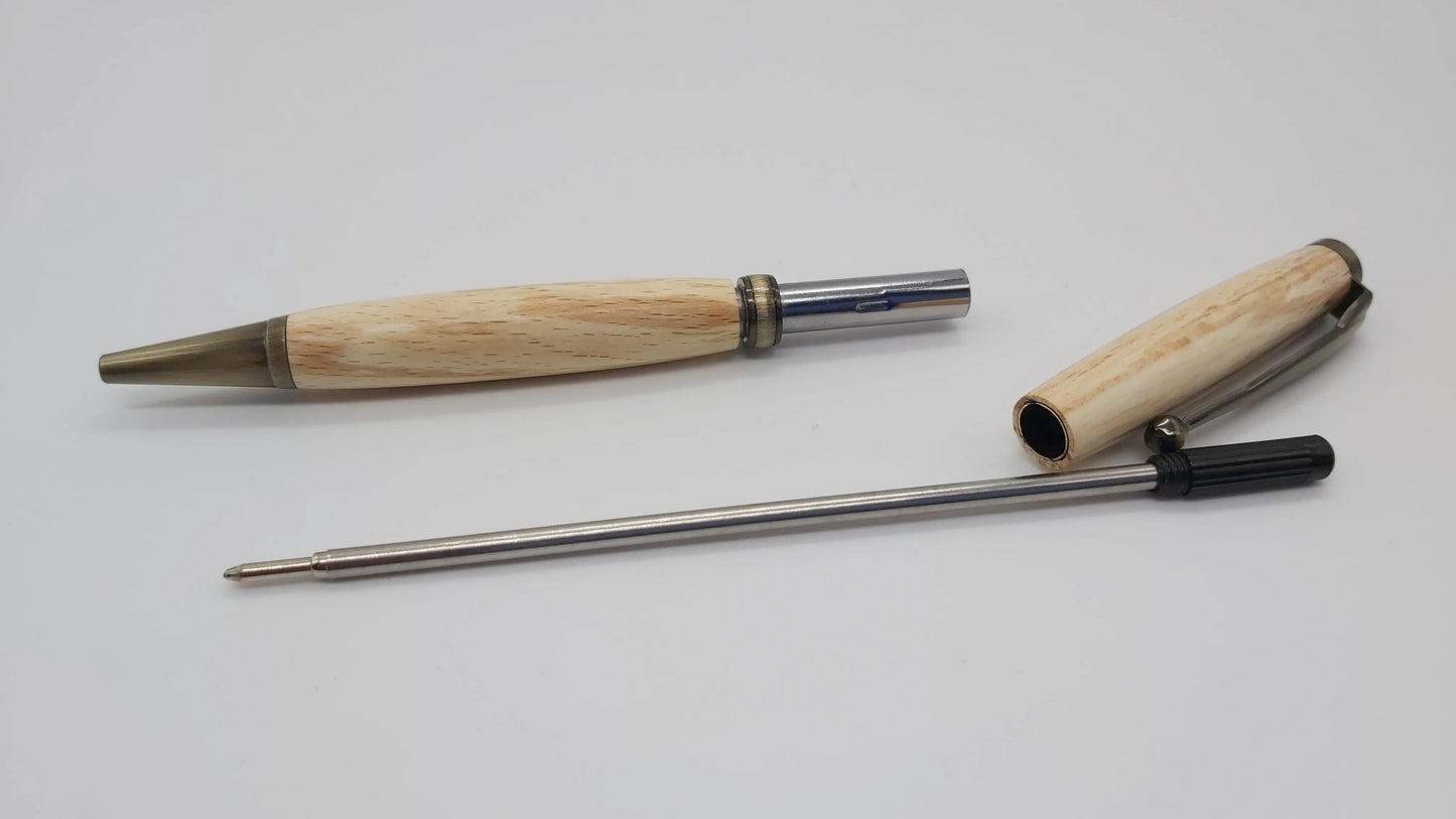 Ballpoint pen in Spalted Beech from Cotehele House, Cornwall. DevonPens