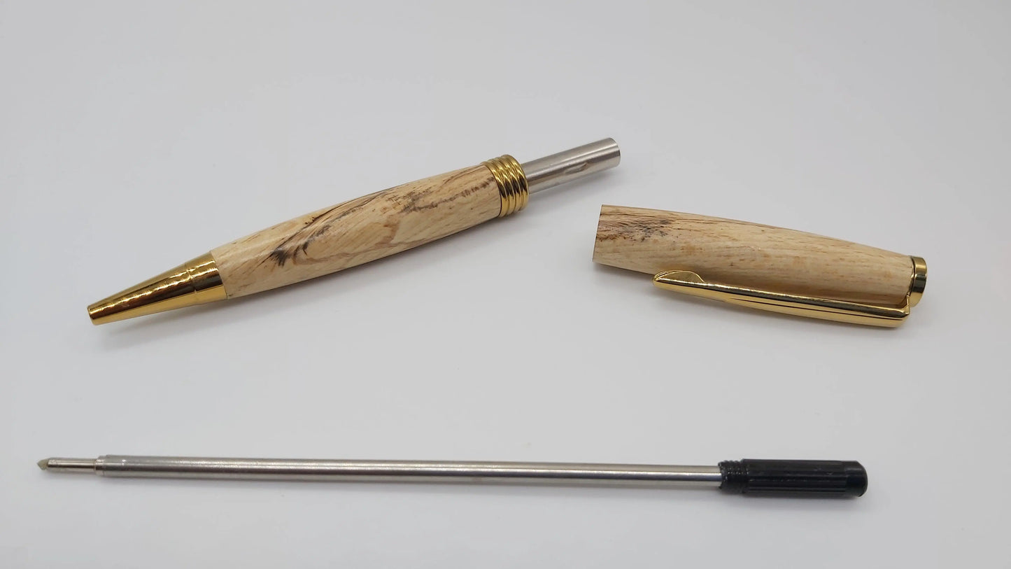 Ballpoint pen in Spalted Beech from Thomas Hardy's cottage DevonPens
