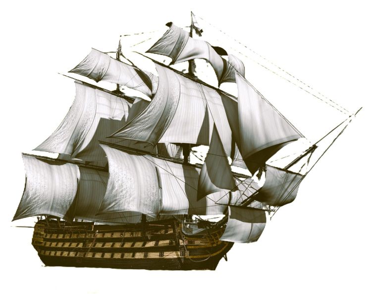 HMS Victory with full sails