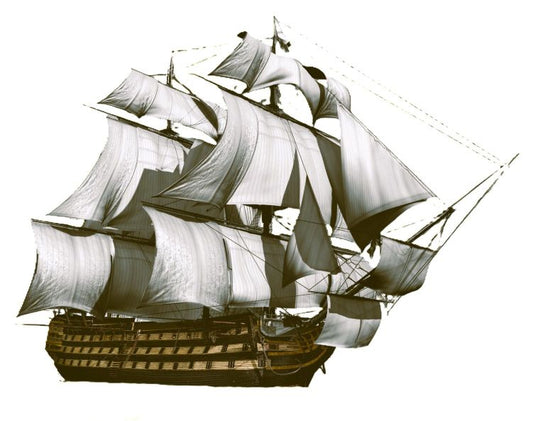 HMS Victory with full sails
