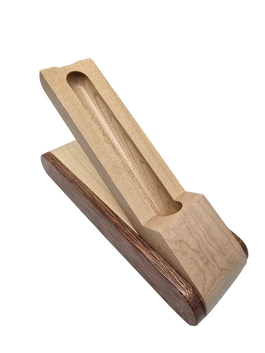 Wooden pen box to replace the standard Card type. Folding desk stand style 