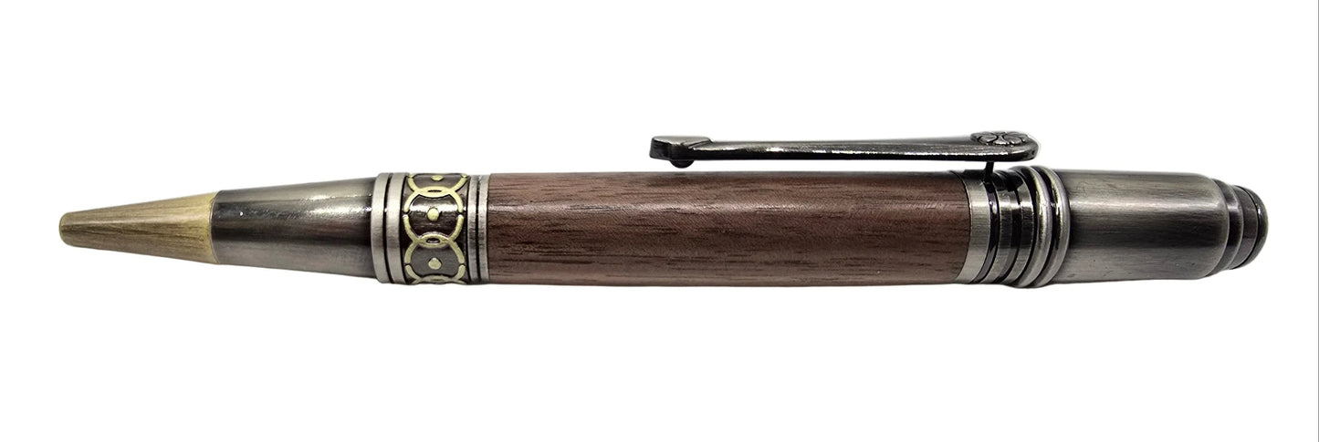 Capel Salem Pwllheli - "Our Welsh Chapel Dream" - Black walnut pen - Gun metal/Bronze 