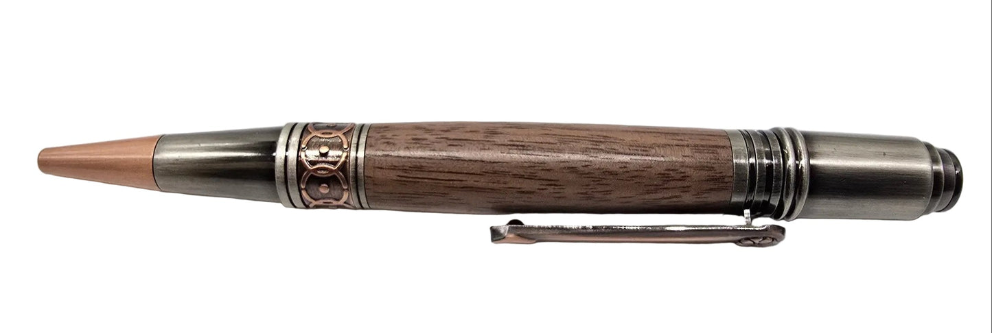 Capel Salem Pwllheli - "Our Welsh Chapel Dream" - Black walnut pen - Gun metal/Rose copper 
