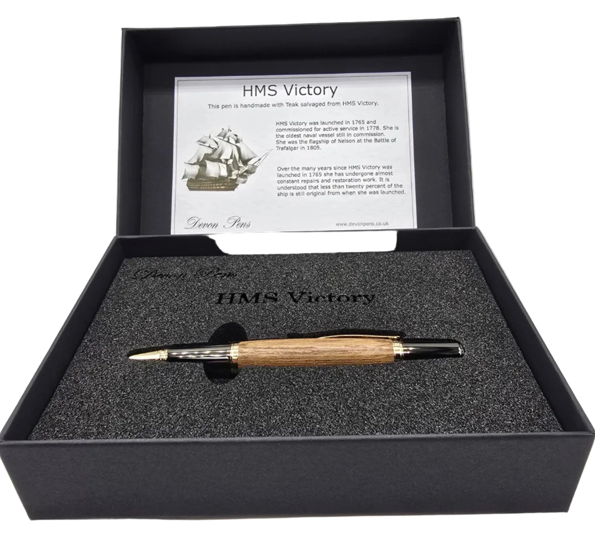 HMS Victory Teak Ballpoint pen - Gold/Gunmetal 