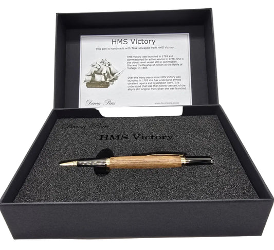 HMS Victory Teak Ballpoint pen - Gold/Gunmetal 