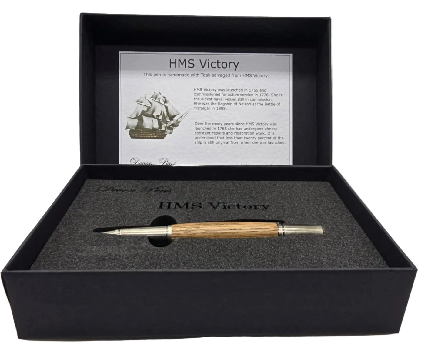 HMS Victory Teak Ballpoint pen - Pewter 