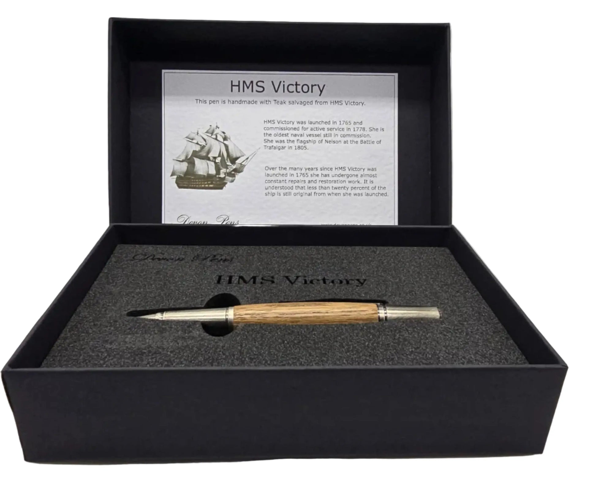 HMS Victory Teak Ballpoint pen - Pewter 
