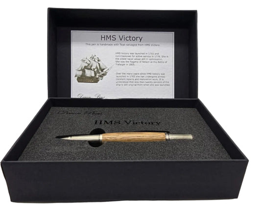 HMS Victory Teak Ballpoint pen - Pewter 