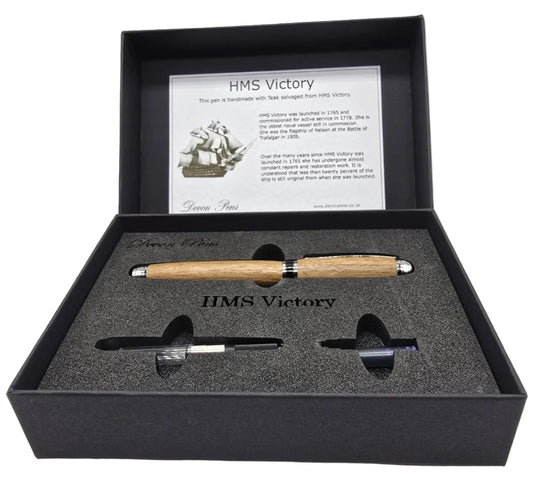 HMS Victory Teak Fountain pen - Black titanium 