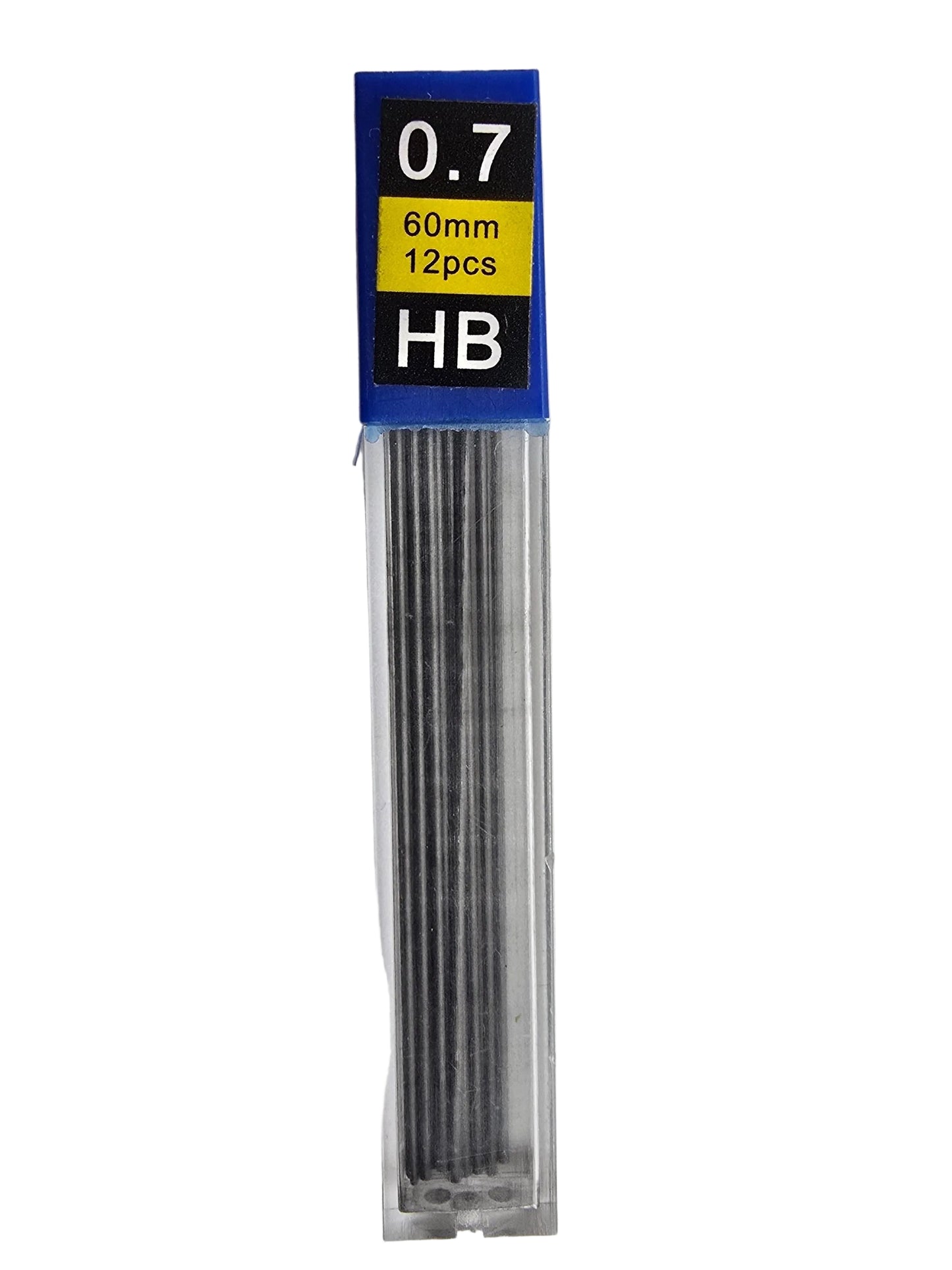 Pack of HB pencils with a clear plastic casing on a gray background