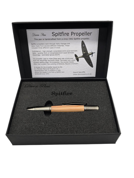 Spitfire propeller pen - ballpoint pen - Brushed Pewter - DevonPens