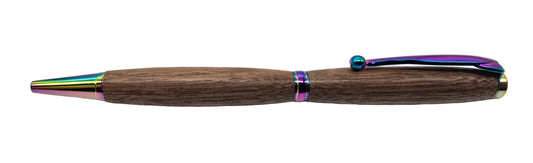 Capel Salem Pwllheli - "Our Welsh Chapel Dream" - Black walnut twist pen - Oil slick fittings 