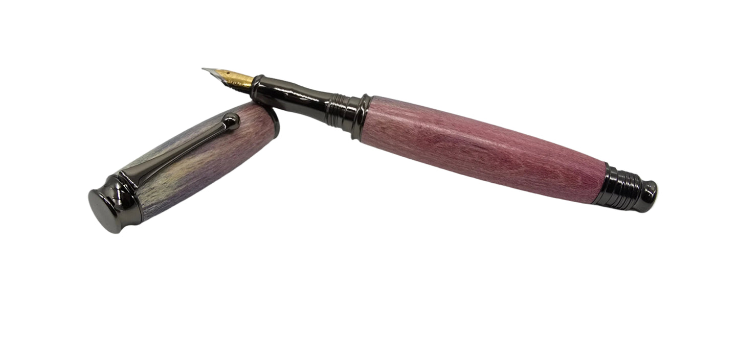 Fountain pen in dyed Sycamore from Saltram House Plymouth 