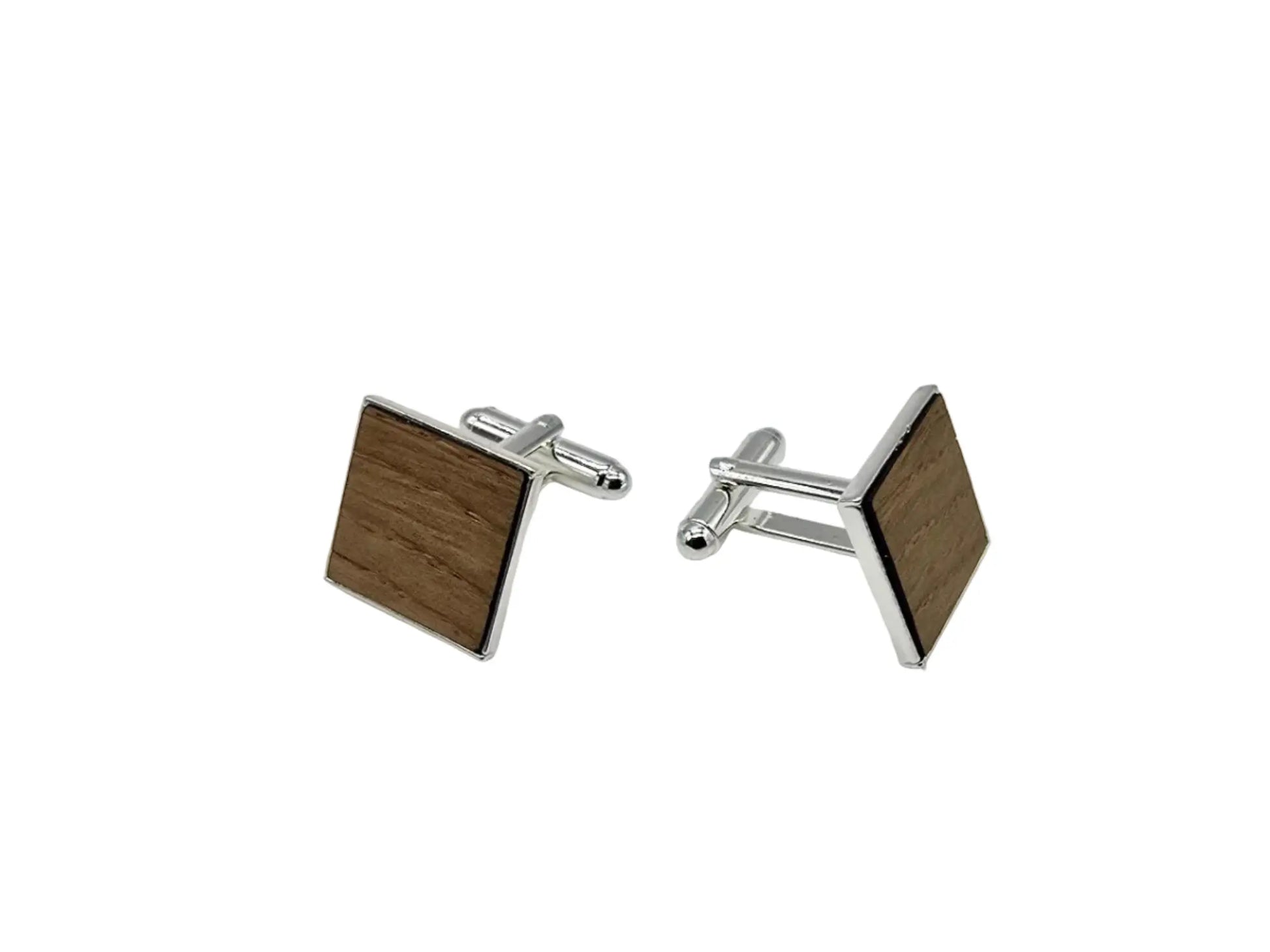 HMS Victory Oak Cufflinks - Silver plated 