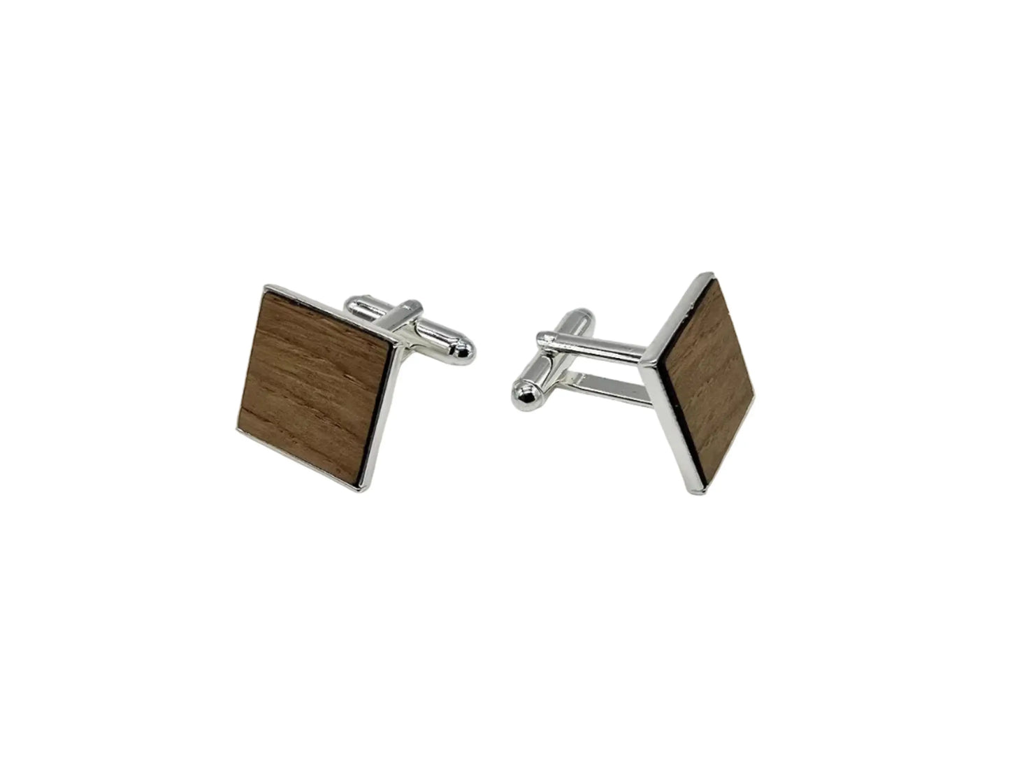 HMS Victory Oak Cufflinks - Silver plated 