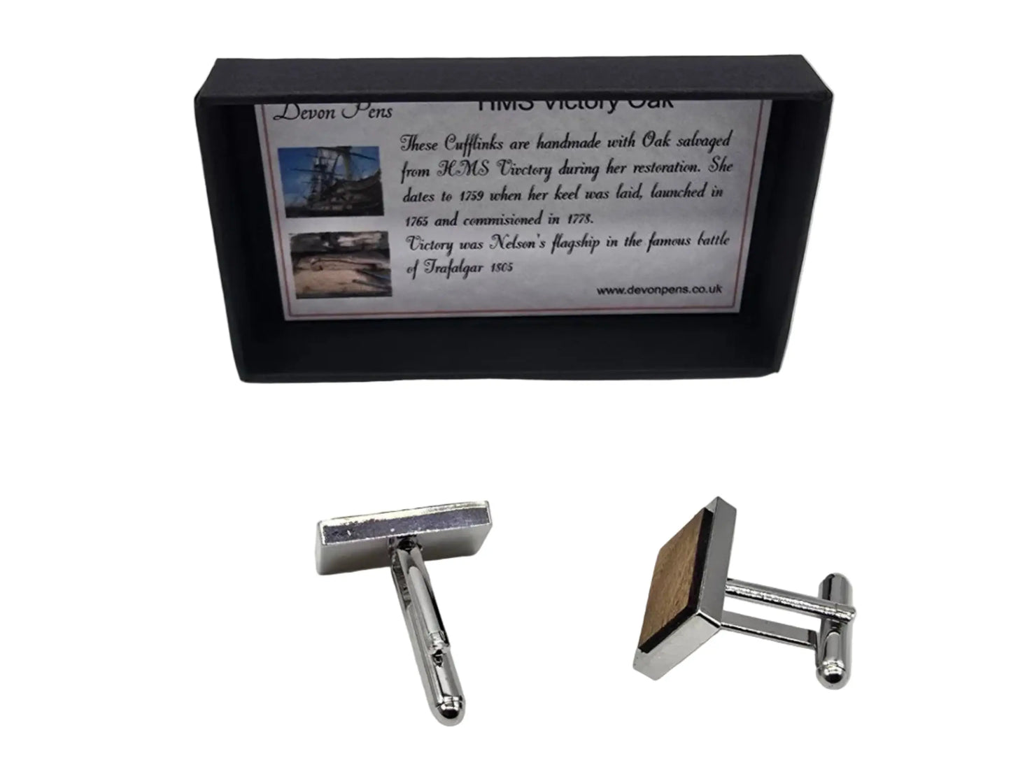 HMS Victory Oak cufflinks 