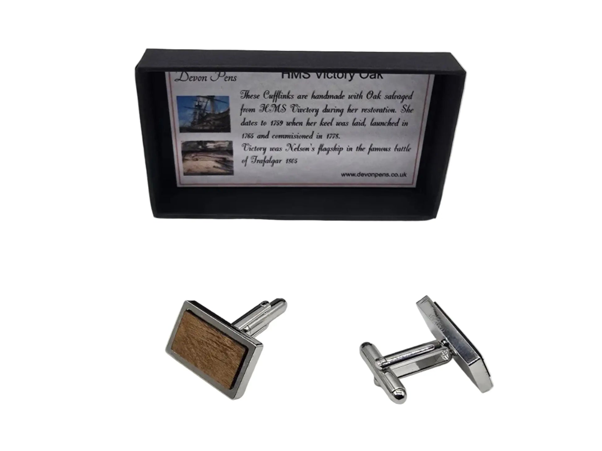 HMS Victory Oak cufflinks 