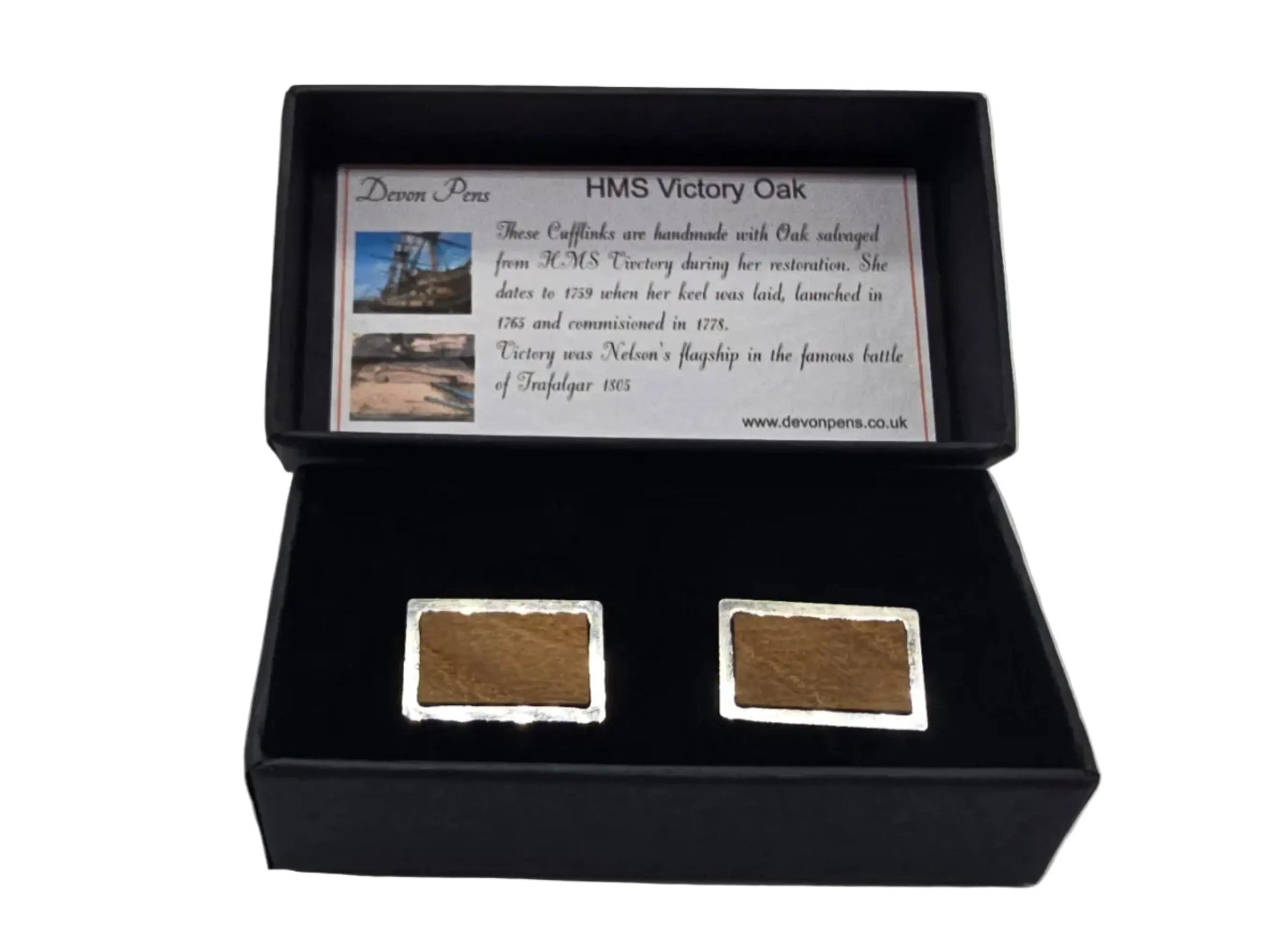 HMS Victory Oak cufflinks 