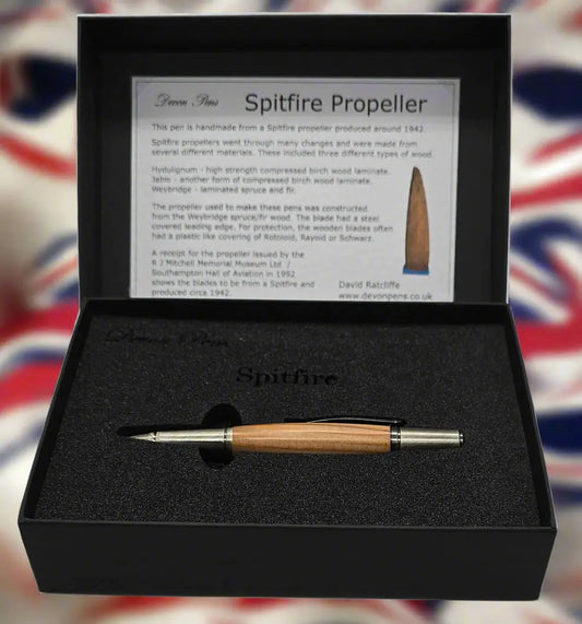 Spitfire propeller pen - ballpoint pen - Brushed Pewter 