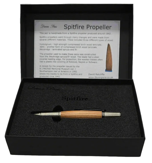 Spitfire propeller pen - ballpoint pen - Brushed Pewter 