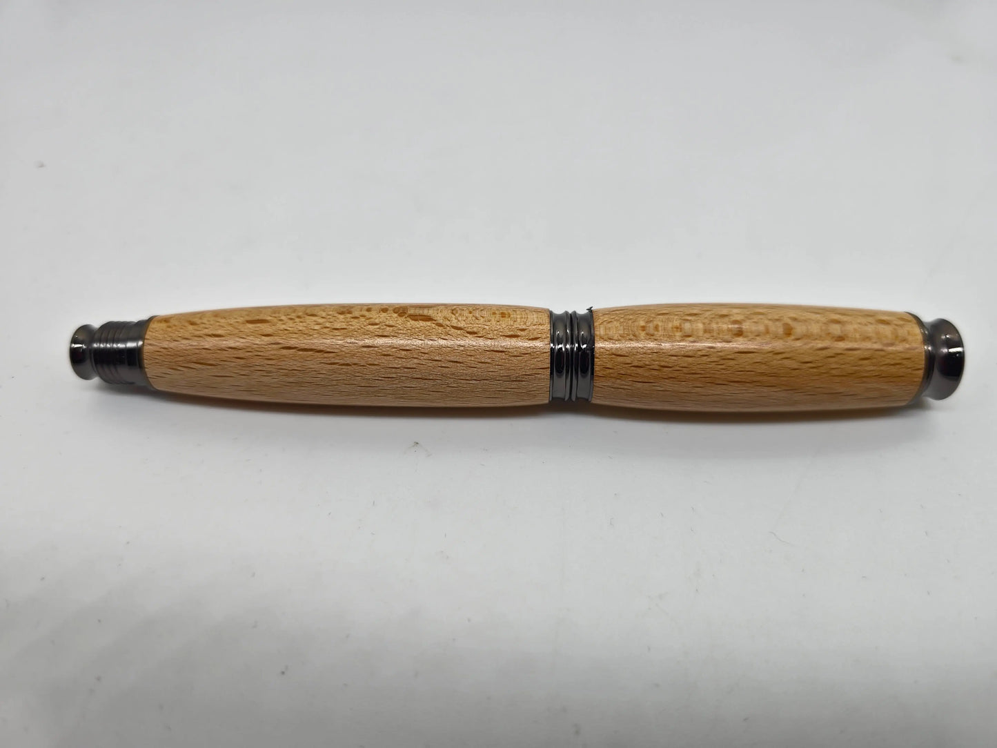 Thomas Hardy's Cottage fountain pen in Beech - Gun metal fittings - Schmidt nib 