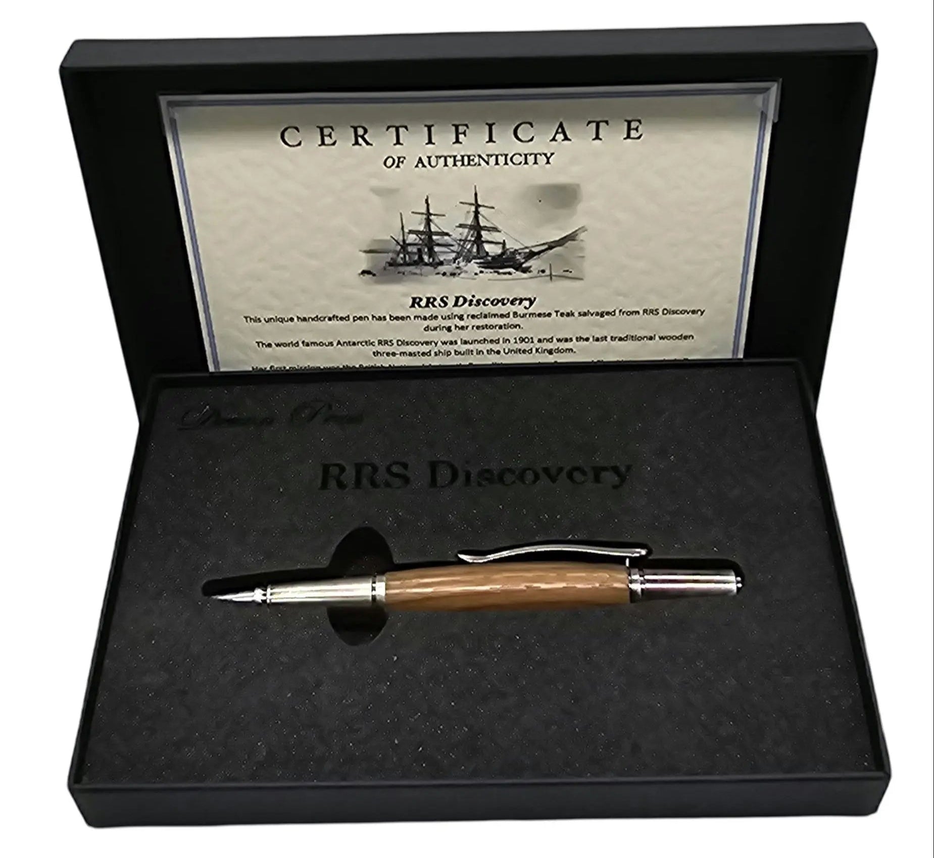RRS Discovery Teak ballpoint pen Devon pens DevonPens