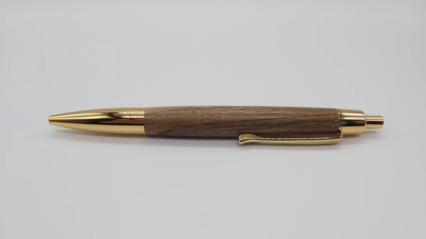Ballpoint click pen in Walnut from Lanhydrock house, Cornwall DevonPens