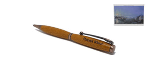 Ballpoint pen handmade in Iroko wood from Phoenix Wharf, Plymouth. DevonPens