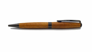 Ballpoint pen handmade in Iroko wood from Phoenix Wharf, Plymouth. DevonPens