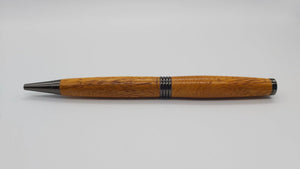 Ballpoint pen handmade in Iroko wood from Phoenix Wharf, Plymouth. DevonPens