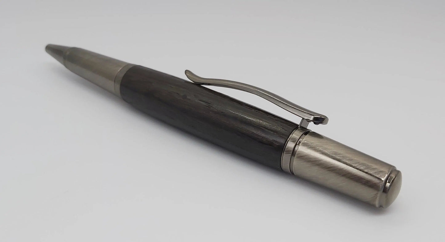 Ballpoint pen in Ancient English Bog Oak c3300 BC DevonPens