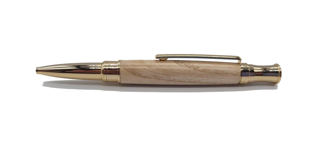 Ballpoint pen in Ash from Lanhydrock house, Cornwall - Gold coloured fittings DevonPens