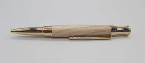 Ballpoint pen in Ash from Lanhydrock house, Cornwall - Gold coloured fittings DevonPens