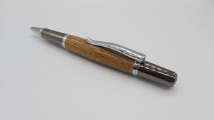 Ballpoint pen in Oak taken from GWR 169 rail carriage - Chrome & Gun metal DevonPens