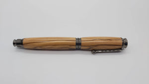Bethlehem Olive wood Fountain pen - gun metal coloured fittings DevonPens