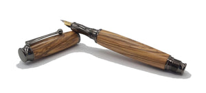Bethlehem Olive wood Fountain pen - gun metal coloured fittings DevonPens